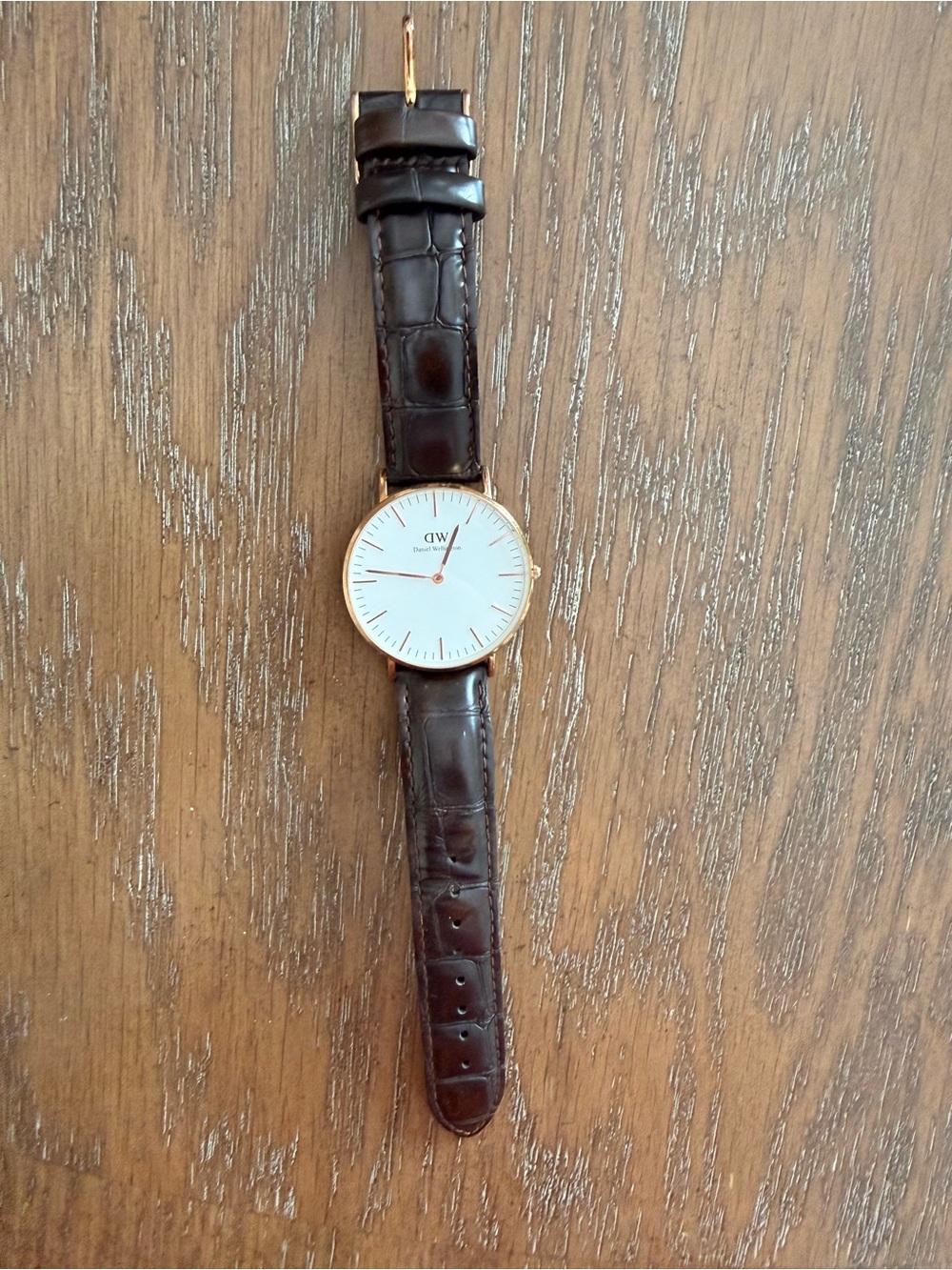 Daniel Wellington Brown Leather Strap Men's Watch - Classic White Dial